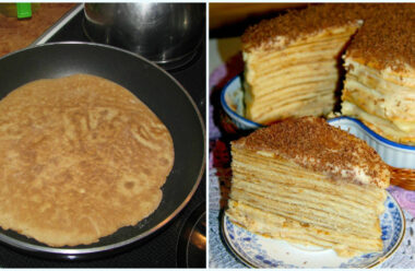 Оригінальний торт без випічки на сковороді. Він виходить ароматний, м’який та дуже смачний.
