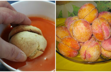 Смачні та гарні тістечка «Персики». Ті самі що ми так любити в дитинстві.