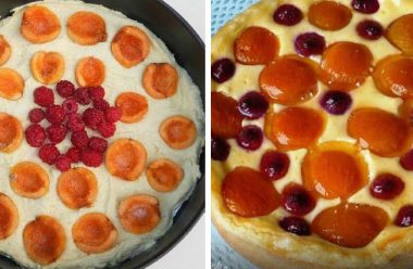 Смачний літній пиріг з абрикосами та малиною. Багато господинь зараз готують його