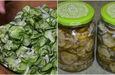 Смачний салат «Ніжинський» з огірків цибулі і кропу. Гарна заготівля на зиму